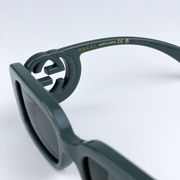 NEW Gucci GG1325S 003 Grey Smoke Grey Rectangle Women Sunglasses main image 8